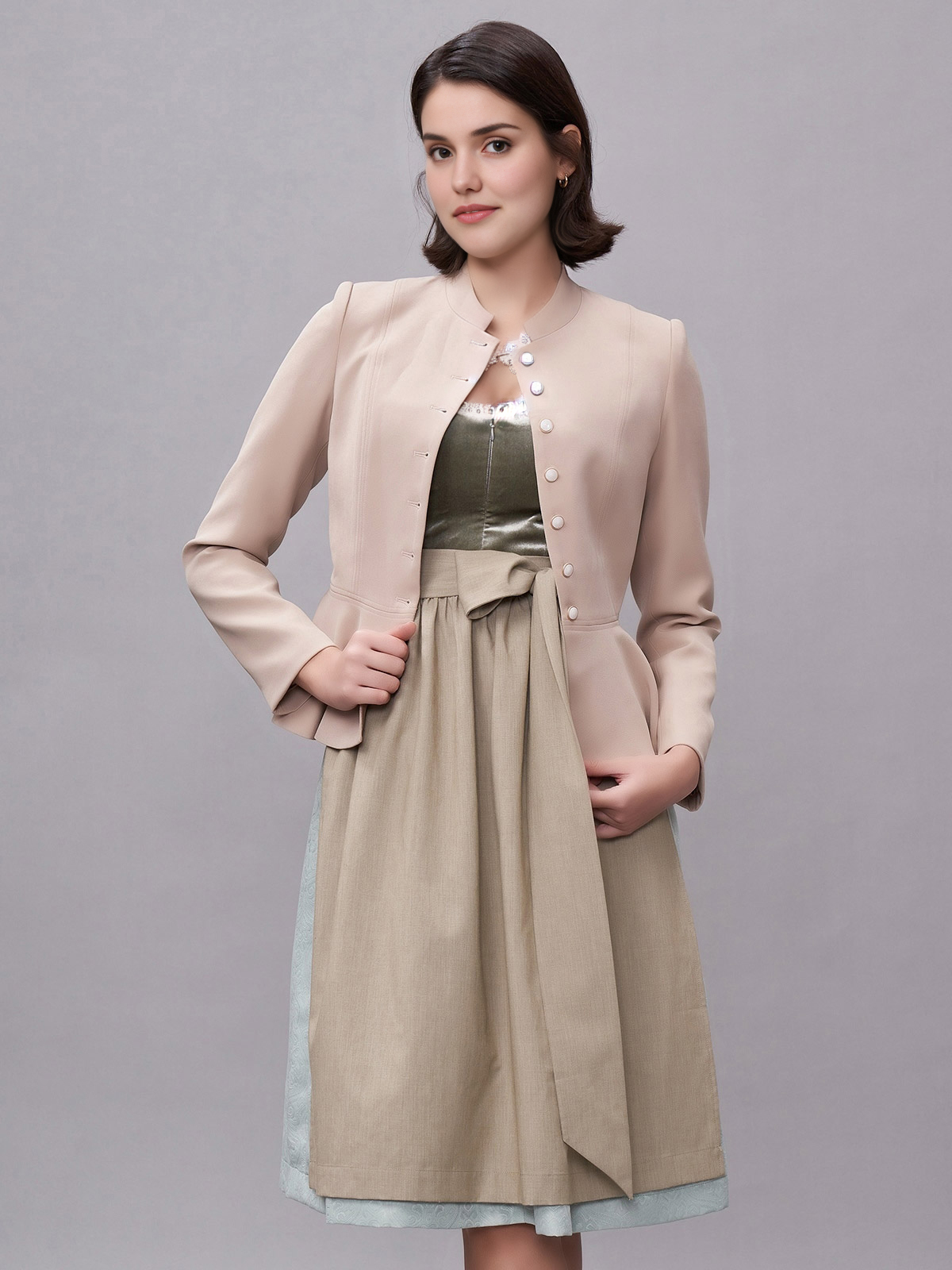 Kurze Bluse in Braun